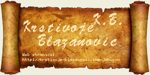 Krstivoje Blažanović vizit kartica